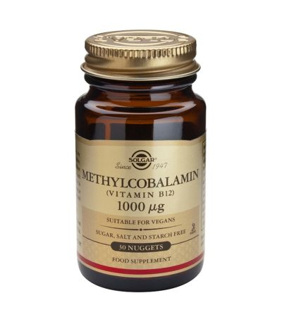 Metilcobalamina Vitamina B12 1000Mg SinGluten Vegan 30comp Solgar
