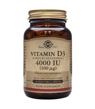 Vitamin D3 4000Ui SinGluten Vegan 120caps Solgar