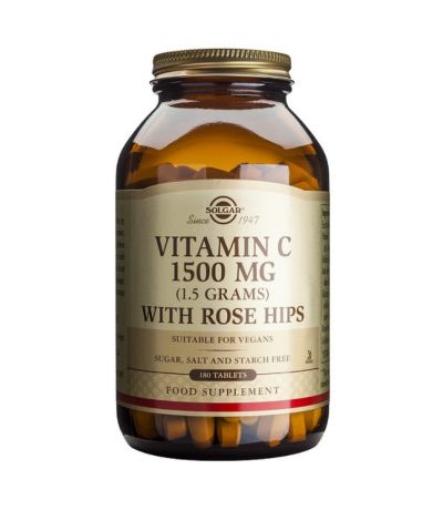 Vitamina-C con Escaramujo 1500Mg Vegan 180comp Solgar