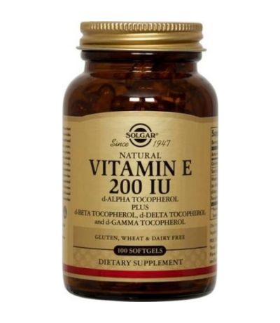 Vitamina-E 200Ui 134Mg SinGluten Vegan 100caps Solgar