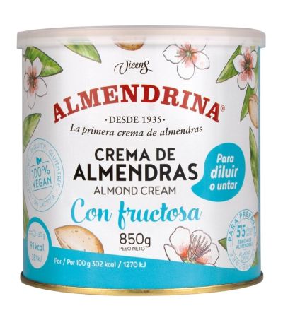 Crema Almendras con Fructosa SinGluten Vegan 850g Almendrina
