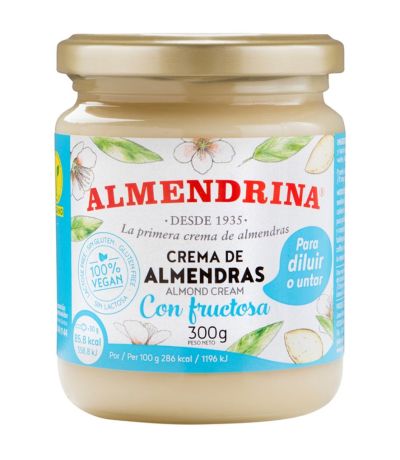 Crema de Almendras con Fructosa SinGluten Vegan 300g Almendrina