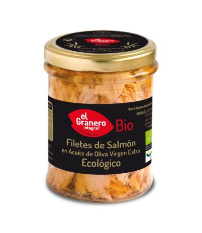 Filetes de Salmon en Aceite Virgen Extra SinGluten Eco 195g El Granero Integral