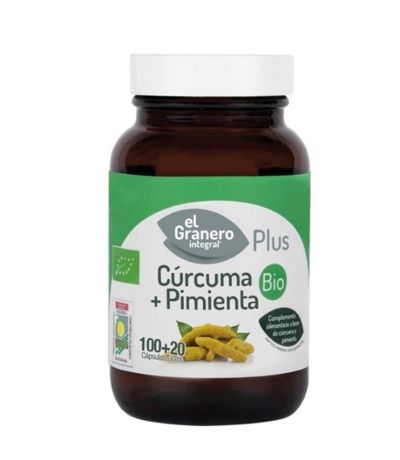 Curcuma y Pimienta Bio Vegan 100caps El Granero Integral