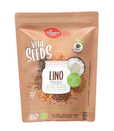 Lino Molido Trigo Sarraceno Nibs Cacao y Almendras Bio 200g El Granero Integral