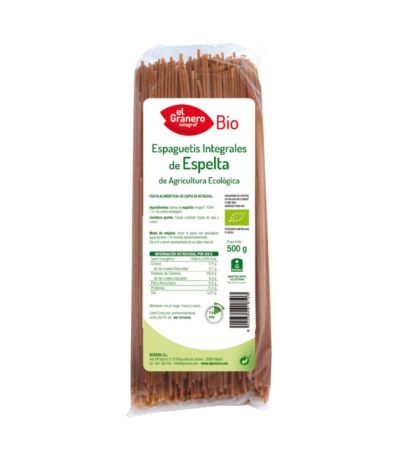 Espaguetis Trigo Espelta Integral Bio 500g El Granero Integral