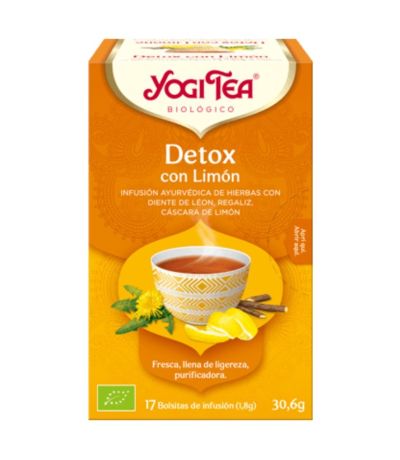 Infusion Detox con Limon SinGluten Bio Vegan 17inf Yogi Tea