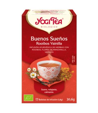 Infusion Buenos Sueños Rooibos y Vainilla SinGluten Bio Vegan 6x17inf Yogi Tea