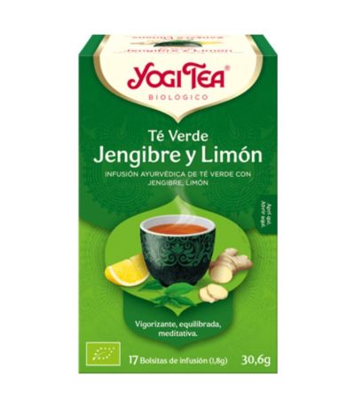 Te Verde Jengibre y Limon SinGluten Bio Vegan 17inf Yogi Tea
