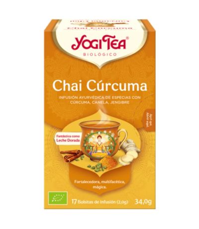 Te Chai Curcuma SinGluten Bio Vegan 6cajasx17inf Yogi Tea