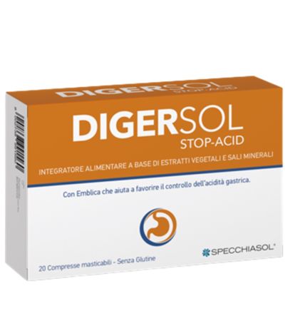 Digersol Stop-Acid Masticable SinGluten 20comp Specchiasol