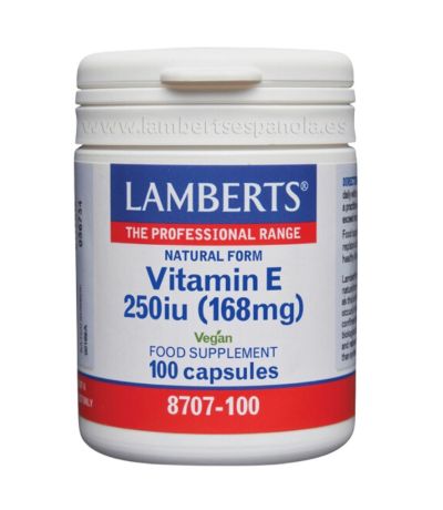 Vitamina E 250UI 168mg 100caps Lamberts