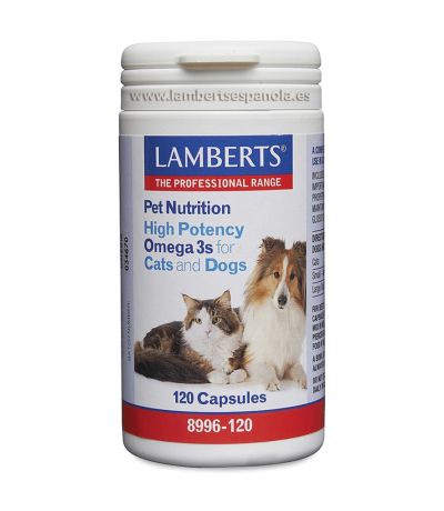 Pet Nutrition Omega-3 Alta Potencia Gatos y Perros 120caps Lamberts