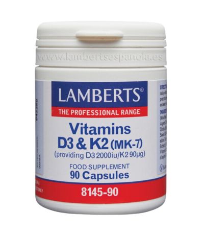 Vitamina D3 2000UI K2 90µg 90caps Lamberts