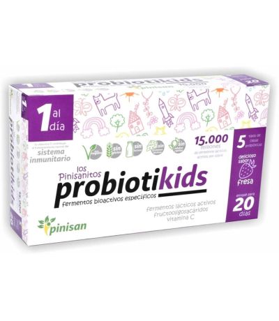 Probiotikids Sabor Fresa SinGluten Vegan 20 Sobres Pinisan