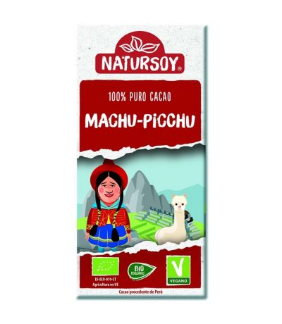 Chocolate Machu Picchu 100 Cacao Bio Vegan 100g Natursoy