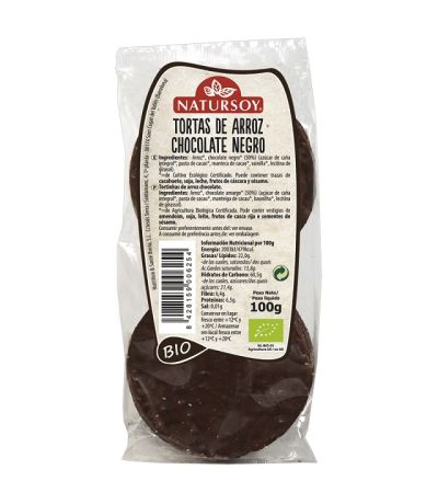 Tortitas de Arroz con Chocolate Negro Bio 100g Natursoy