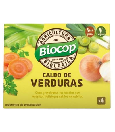 Caldo de Verduras en Cubitos SinGluten Bio Vegan 6 Biocop