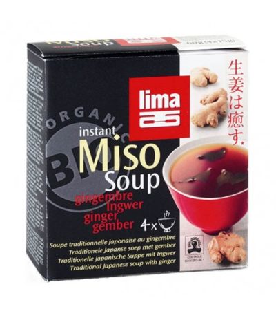 Sopa de Miso con Jengibre Instantanea Bio 4 Sobres Lima