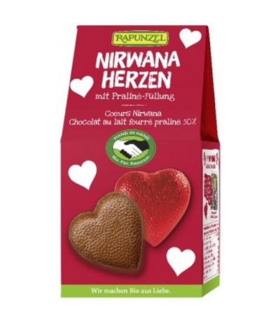 Corazones de Chocolate Nirwana Herzen Bio Bolsa Rapunzel