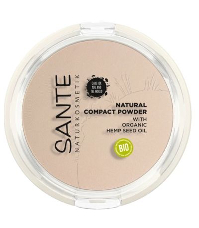 Maquillaje Natural Compact Powder 01 Cool Ivory Vegan 9g Sante