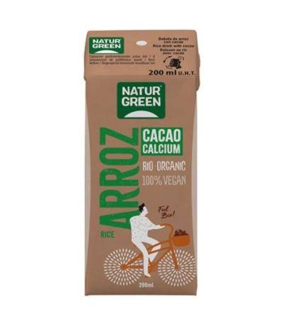 Bebida Vegetal de Arroz con Cacao 24x200ml Natur-Green
