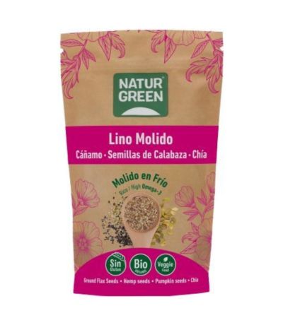 Semillas de Lino Cañamo Calabaza y Chia Bio 225g Natur Green