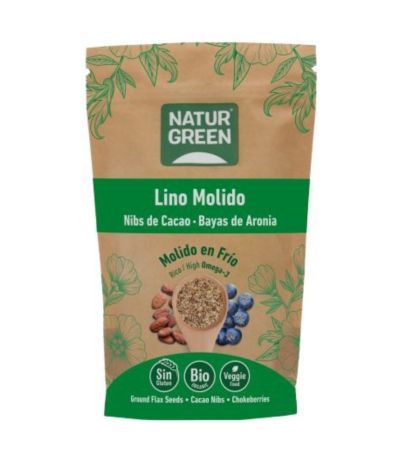 Semillas de Lino Nibs de Cacao y Aronia Bio 225g Natur Green