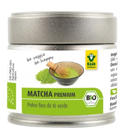 Te Matcha Premium en Polvo Bio Vegan SinGluten 30g Raab