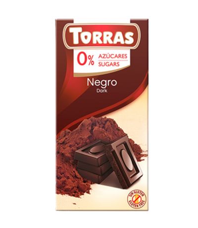 Chocolate Negro 0 Azucares SinGluten Vegan 75g Torras