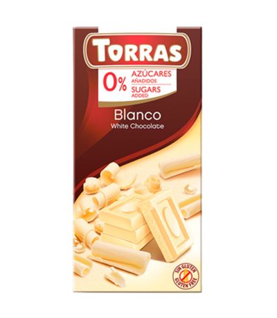Chocolate Blanco con Maltitol SinGluten SinAzucar 75g Torras