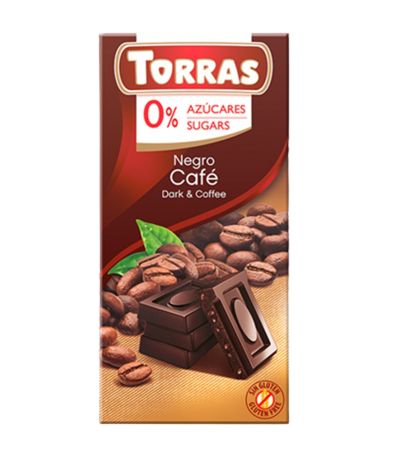 Chocolate Negro con Cafe SinGluten Vegan 75g Torras