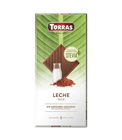 Chocolate con Leche con Stevia SinGluten 100g Torras