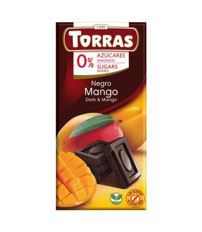 Chocolate Negro con Mango SinGluten 75g Torras