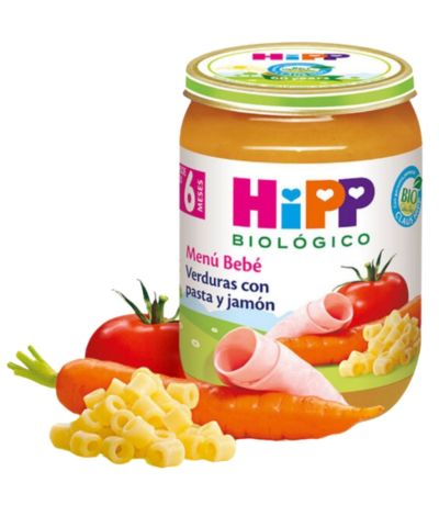 Potito de Verduras con Pasta y Jamon 6M Bio 190g HIPP