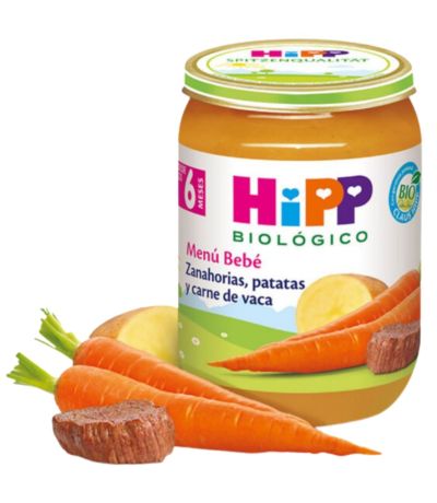 Potitos Zanahorias, Patatas y Carne 6M SinGluten Bio 190g HIPP