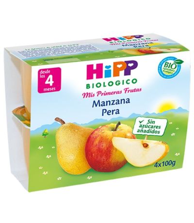 Potitos de Manzana y Pera 4M SinGluten Bio 4x100g HIPP