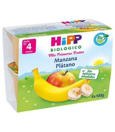 Potitos de Manzana y Platano 4M Bio 4x100g HIPP