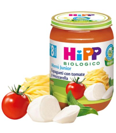 Potitos Espagueti con Tomate y Mozzarella 8M Bio 190g HIPP
