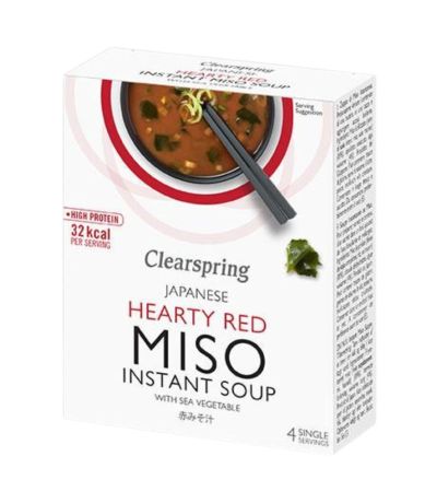 Sopa de Miso Picante con Algas Instantanea Vegan 4 Sobres Clearspring