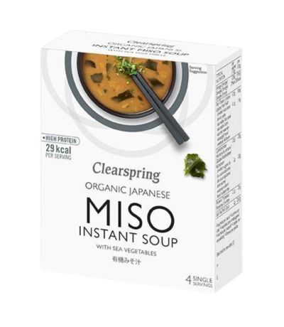Sopa de Miso con Algas Instantanea Vegan 4 Sobres Clearspring