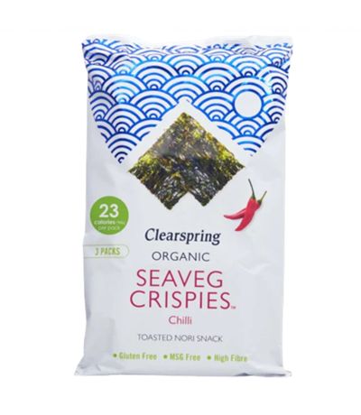 Snack de alga nori tostada chili Multipack Bio 3x5g Clearspring
