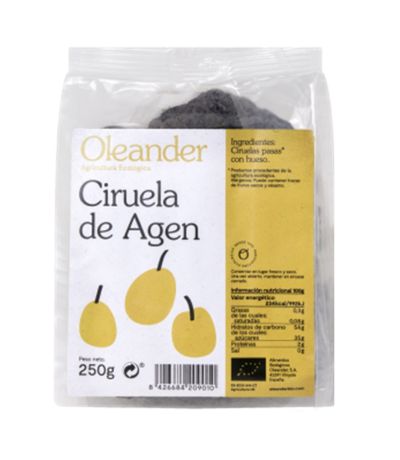 Ciruelas de Agen con Hueso SinGluten Bio Vegan 250g Oleander