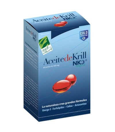 Aceite de Krill NKO 500Mg 80caps 100  Natural