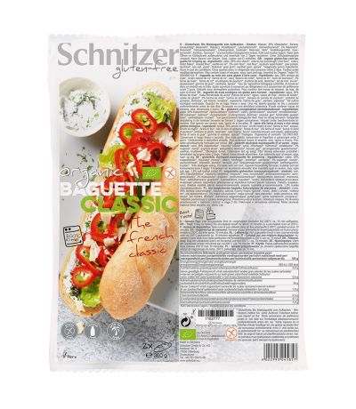 Baguette Classic Maiz para Hornear SinGluten Bio 360g Schnitzer