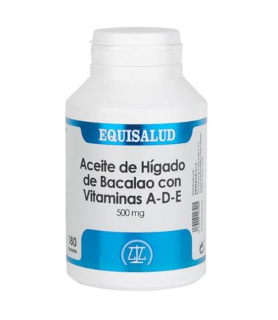 Aceite Higado Bacalao Vitaminas A-D-E 500mg 180 caps Equisalud