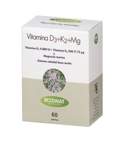Vitamina D3 K2 Mg 60 Perlas Mednat Nutrition