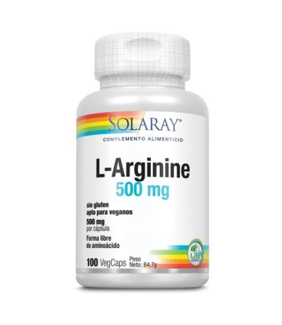 L-Arginina 500Mg SinGluten Vegan 100caps Solaray
