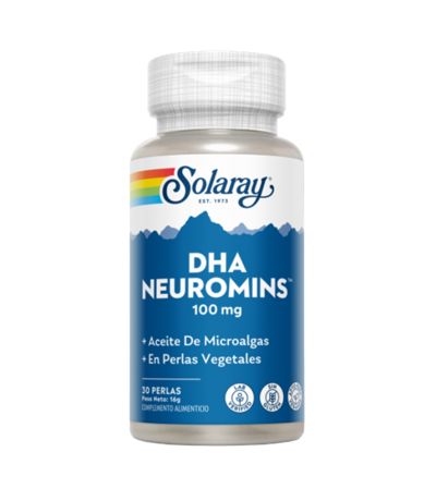 DHA Neuromins 100Mg SinGluten Vegan 30 Perlas Solaray