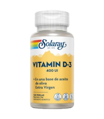 Vitamina-D3 400Ui SinGluten 120 Perlas Solaray